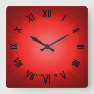 Rot durch highsaltire quadratische wanduhr