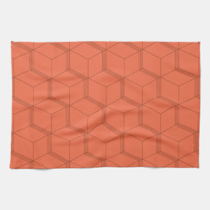 Rot, dynamisch, Retro, cooles trendiges Würfelmust Geschirrtuch