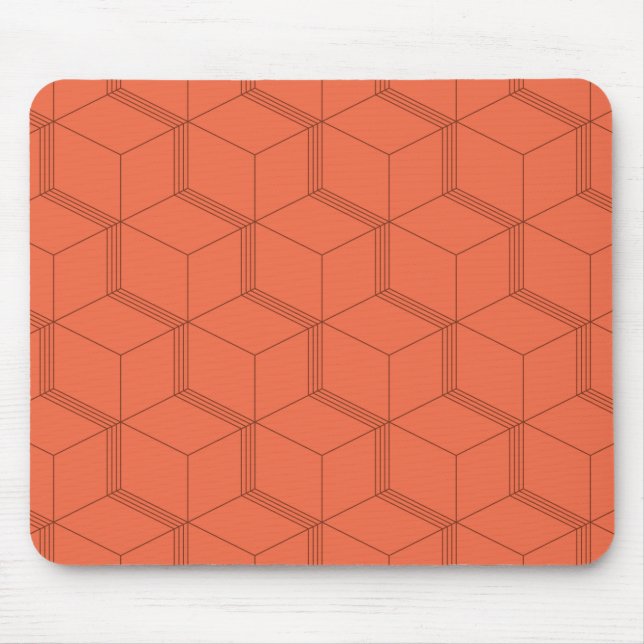Rot, dynamisch, Retro, cooles trendiges Würfelmust Mousepad (Vorne)