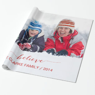 ROT EINFACH GLAUBEN FOTO GRÜSSE ZUM FEIERTAG GESCHENKPAPIER