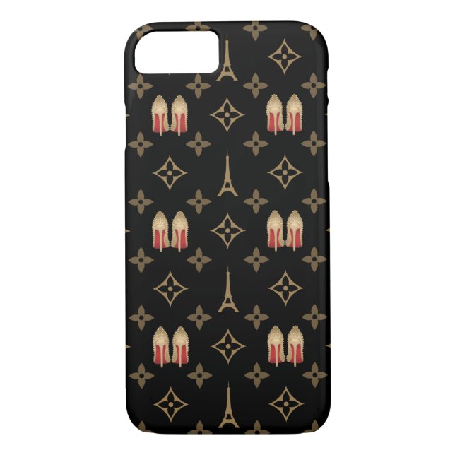 Rot erreicht Stilettschuh-Heels lv-Monogramm einen Case-Mate iPhone Hülle (Rückseite)