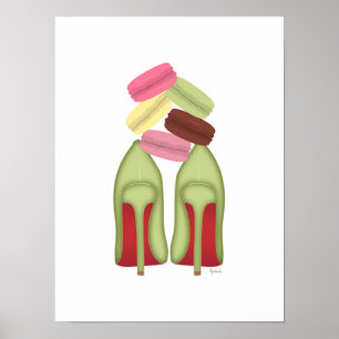 Rot erreicht Stilettschuhe, hohen Heels u. Poster