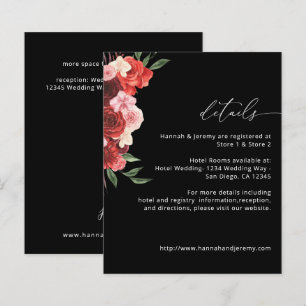 Rot florale Details im Budget - Schwarz VH2