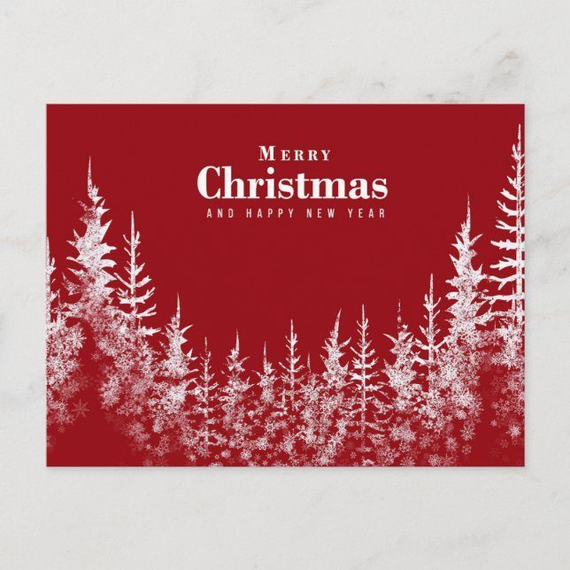 Rot frohe Weihnachten / glückliches Neues Jahr Postkarte (Vorderseite)