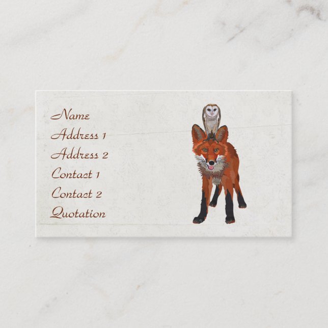 ROT FUCHS & EULE Visitenkarte (Vorderseite)