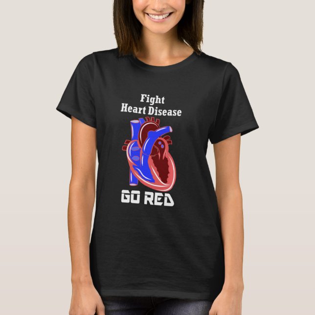 Rot für Frauen Herzerkrankungen Amerikanischer Her T-Shirt (Vorderseite)