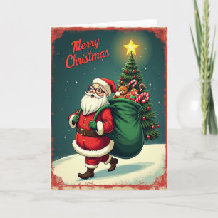 Rot gekleideter Geschenkgeber Karte