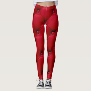 Rot geknöpfte Textur: Wiederholtes Muster. Leggings