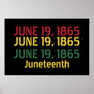 Rot Gelb am 19. Juni 1865 19 Juni Poster
