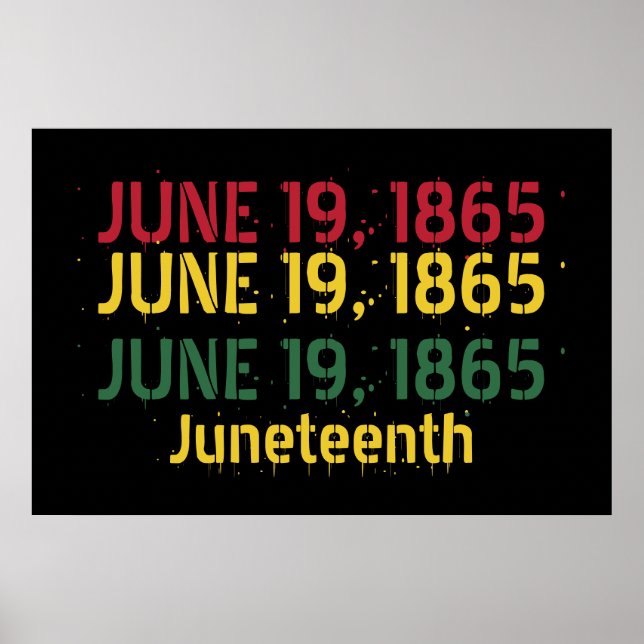 Rot Gelb am 19. Juni 1865 19 Juni Poster (Vorne)