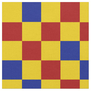Rot Gelb Blau Kariertes Musterdesign  Stoff
