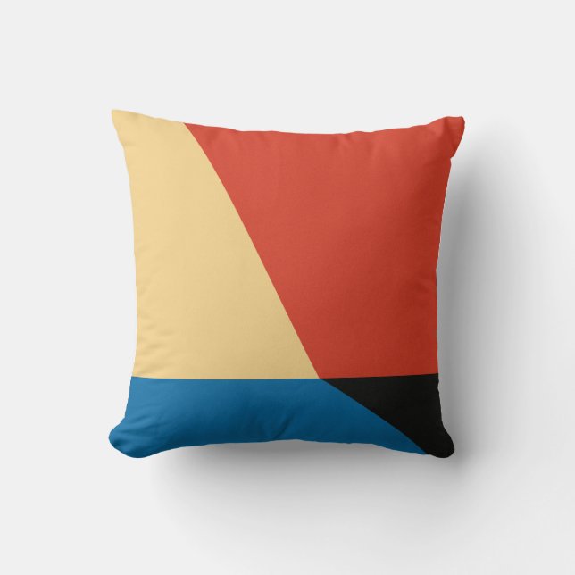 Rot-Gelb-Blau-Schattengeometrie Kissen (Vorderseite)