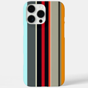 Rot-Gelb-Blau-Silber-Multicfarbene Streifen iPhone 16 Pro Max Hülle