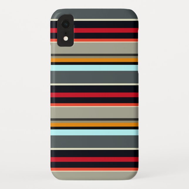 Rot-Gelb-Blau-Silber-Multicolonstreifen Case-Mate iPhone Hülle (Rückseite)