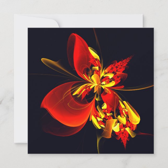 Rot-Gelb-Blüte Modernes abstraktes Kunstmuster #10 (Vorderseite)