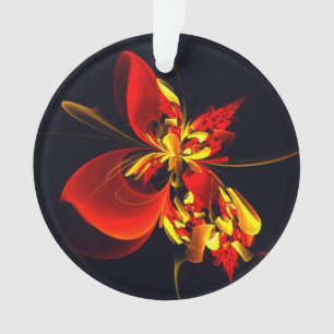 Rot-Gelb-Blüte Modernes abstraktes Kunstmuster #10 Ornament