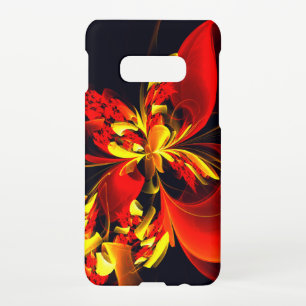 Rot-Gelb-Blüte Modernes abstraktes Kunstmuster #10 Samsung Galaxy S10E Hülle