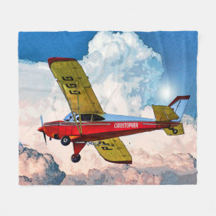 Rot-Gelb-Flugzeuge mit Ihrem Namen Fleecedecke