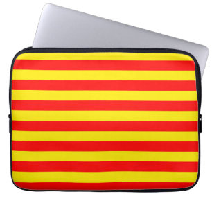 Rot-gelb gestreiftes Design Laptopschutzhülle