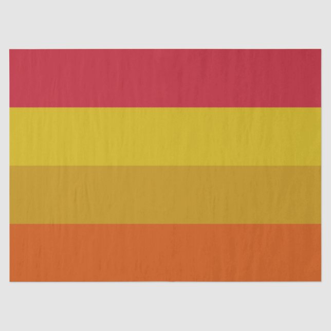 Rot, Gelb, Gold und Orange Streifen Seidenpapier (Vorderseite)