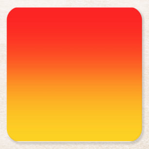 Rot-Gelb-Gradient Rechteckiger Pappuntersetzer