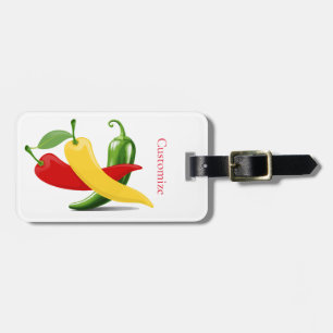 Rot-Gelb-Grün-Chili-Paprikaschoten Thunder_Cove Gepäckanhänger