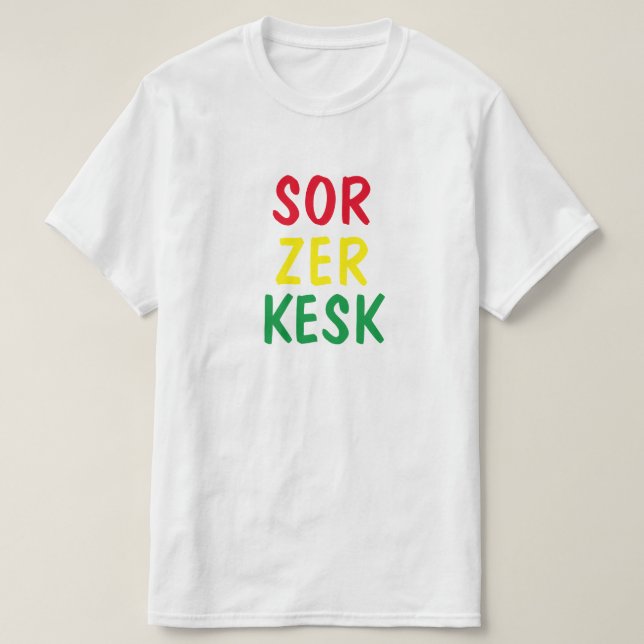 rot, gelb, grün in kurdisch - sor Kesk T-Shirt (Design vorne)