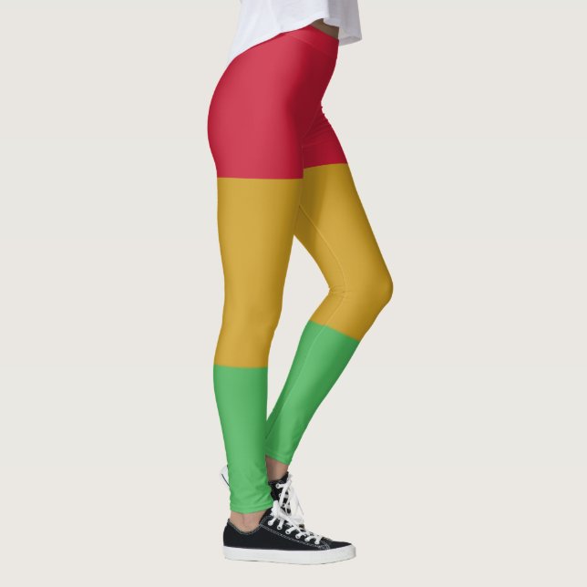 Rot-gelb-grün Jungsteinzeit Farben Leggings (Rechts)