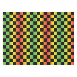 Rot-Gelb-grüne Rasta Ombre Checked Tischdecke