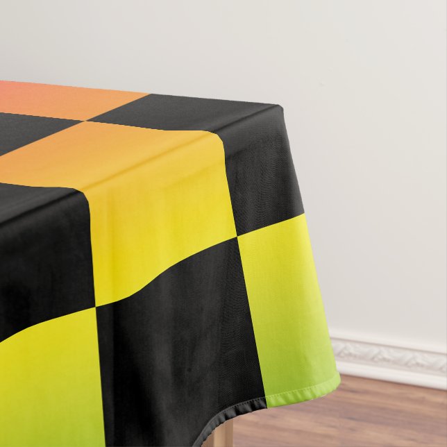 Rot-Gelb-grüne Rasta Ombre Checked Tischdecke (Beispiel)