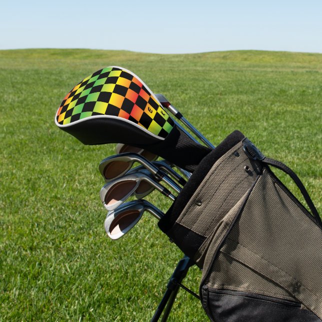 Rot-Gelb-grüne Rasta Ombre Golf Headcover (In SItu)