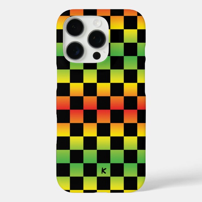 Rot-Gelb-grüne Rasta Ombre iPhone 16 Pro Hülle (Rückseite)