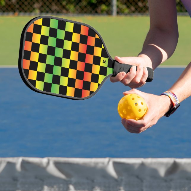 Rot-Gelb-grüne Rasta Ombre Pickleball Schläger (InSitu)