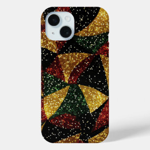 Rot-Gelb-grüne Wellen des festlichen Glitzer Case-Mate iPhone Hülle