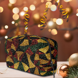 Rot-Gelb-grüne Wellen des festlichen Glitzer Waschbeutel