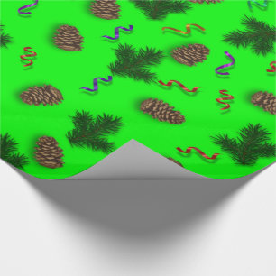 Rot-gelb-Lila Weihnachtsbild Geschenkpapier