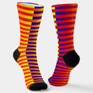 Rot Gelb Orange Blau Gestreiftes Muster Socken