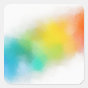 Rot Gelb Orange Blau Grün Trendfarbe Bunt Quadratischer Aufkleber