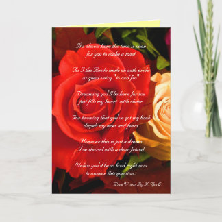 Rot-Gelb-Rose "Werden Sie meine Bridesmaid sein?" Einladung