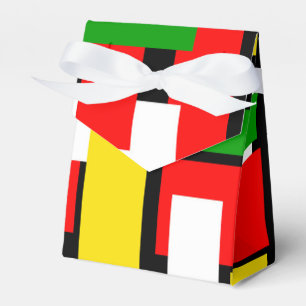 Rot, Gelb, Schwarz, Blau und Grün Geschenkschachtel