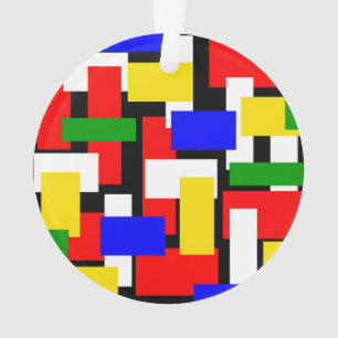 Rot, Gelb, Schwarz, Blau und Grün Ornament