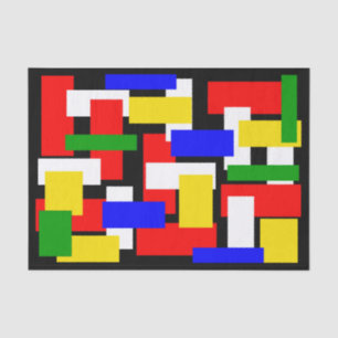 Rot, Gelb, Schwarz, Blau und Grün Seidenpapier