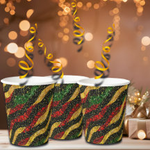 Rot-Gelb-Schwarze Wellen des festlichen Glitzer