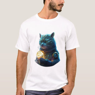 Rot-Gelb- und grünes Fraktal Design T-Shirt