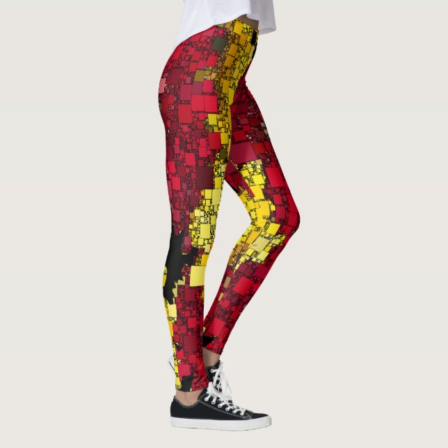 Rot, Gelb und Schatten von Mini-Box aus Gold Leggings (Rechts)