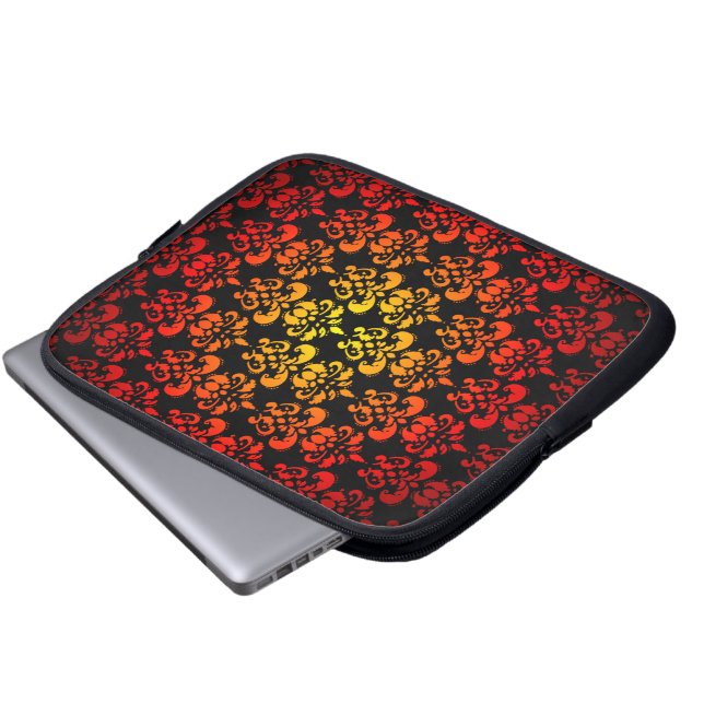 Rot, gelb und schwarz laptopschutzhülle (Vorne Knopf)