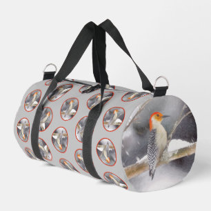 Rot-Gelb Woodpecker Malerei Original Vogelkunst Duffle Bag