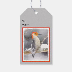 Rot-Gelb Woodpecker Malerei Original Vogelkunst Geschenkanhänger