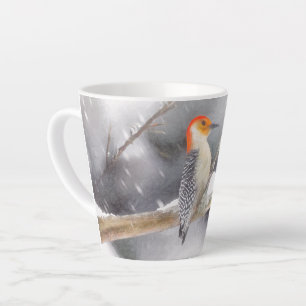 Rot-Gelb Woodpecker Malerei Original Vogelkunst Milchtasse