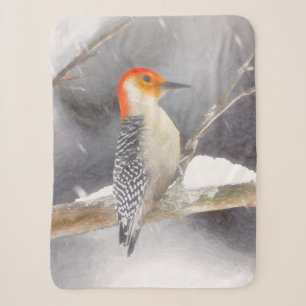 Rot-Gelb Woodpecker Malerei Original Vogelkunst Sherpadecke